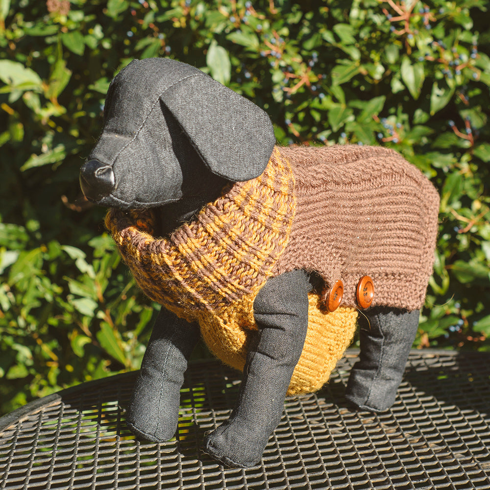 MADE TO ORDER Scottish Hand-Knit Buttoned Dog Sweater