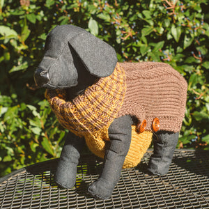 MADE TO ORDER Scottish Hand-Knit Buttoned Dog Sweater